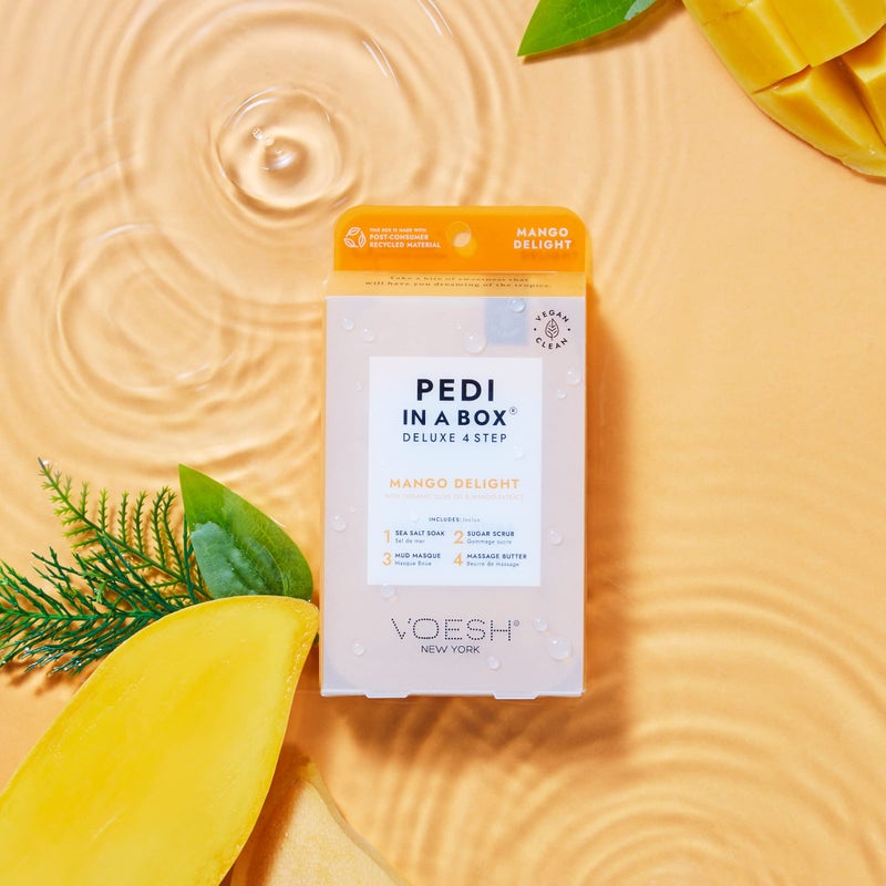 VOESH Pedi in a Box 4 Step Fruity Trio - 3 Pack of Mango Delight, Tangerine Twist & Vitamin Recharge Pedis, Home Pedicure, Vegan Foot Care, DIY Pedi - Image 2