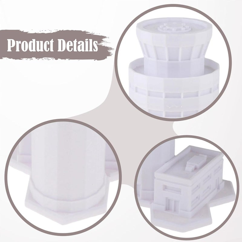 Airport Tower Model Unpainted Control Tower Simulation Miniature Landscape Aircraft Diorama Display PP Material Collector Scene Suitable for Desk - Image 3
