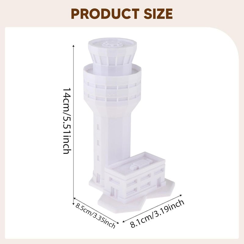 Airport Tower Model Unpainted Control Tower Simulation Miniature Landscape Aircraft Diorama Display PP Material Collector Scene Suitable for Desk - Image 2