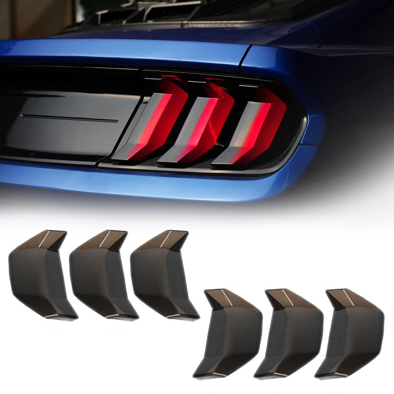 LitMiRaCle Smoke Black Taillight Protector Cover Compatible Ford Mustang PC Resin Tail Shades Taillight Decorative Shade Accessories Compatible Ford Mustang 2018 2019 2020 2021 2022