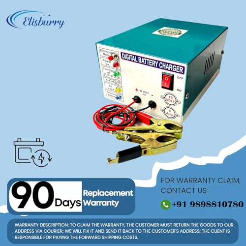 ELISBURRY Heavy Duty Volt Amp Battery Charger for Car & Bike - Auto Cut, Compatible with 4AH to 220AH Batteries, Perfect as a Reliable Car and Bike Battery Charger (5 AMP) - Image 3