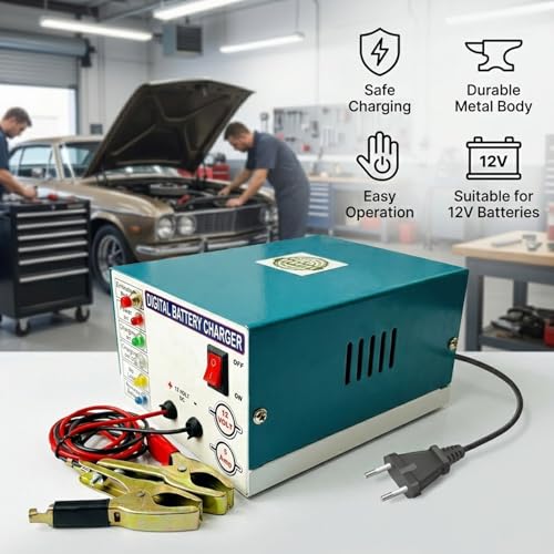 ELISBURRY Heavy Duty Volt Amp Battery Charger for Car & Bike - Auto Cut, Compatible with 4AH to 220AH Batteries, Perfect as a Reliable Car and Bike Battery Charger (5 AMP) - Image 4