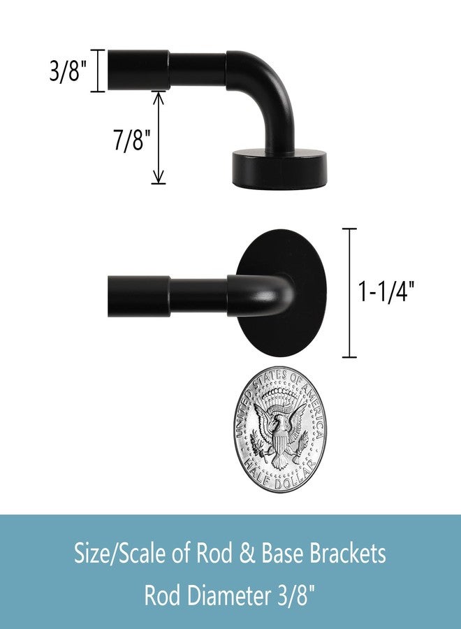 TYRON TYRON 2 Pack Magnetic Curtain Rod for Metal Doors Adjustable 18-30 Inch, 3/8 in. Diameter, French Door Magnetic Curtain Rods, Magnetic Cafe Curtain Rod(Black) - Image 3