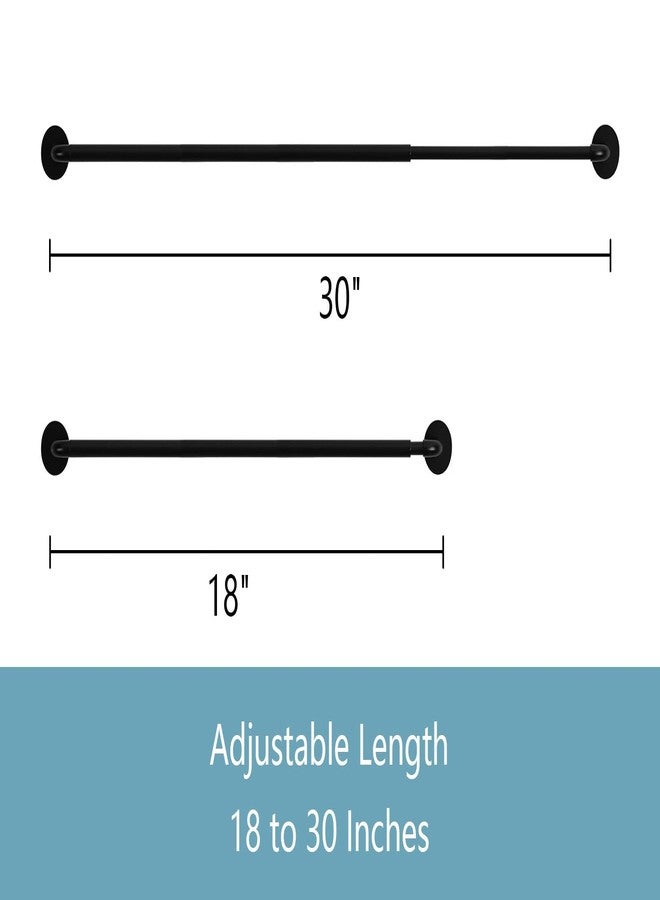 TYRON TYRON 2 Pack Magnetic Curtain Rod for Metal Doors Adjustable 18-30 Inch, 3/8 in. Diameter, French Door Magnetic Curtain Rods, Magnetic Cafe Curtain Rod(Black) - Image 2