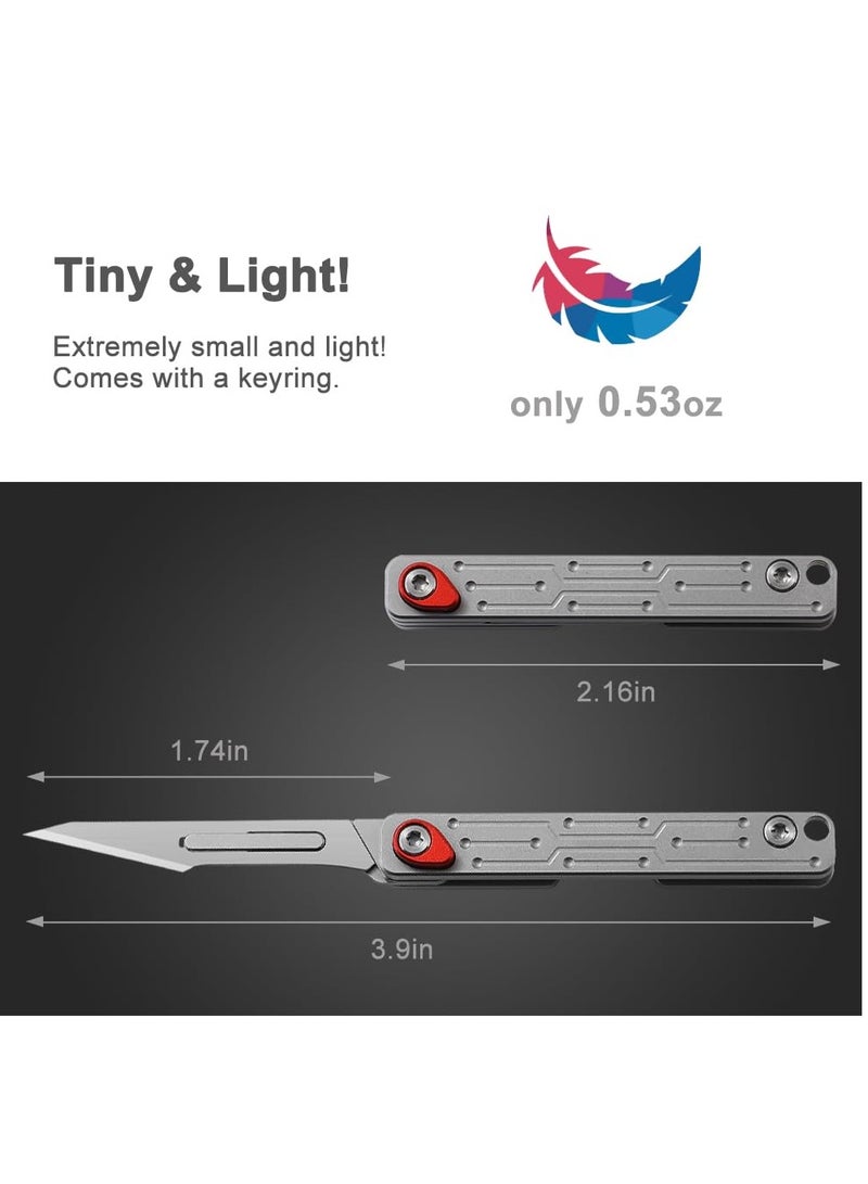 KASTWAVE Small Keychain Knife, Mini Folding Pocket Knife with 10pcs Replaceable Surgical Blades, Scalpels Utility Knives, EDC Box Cutter for Women and Men - Image 4