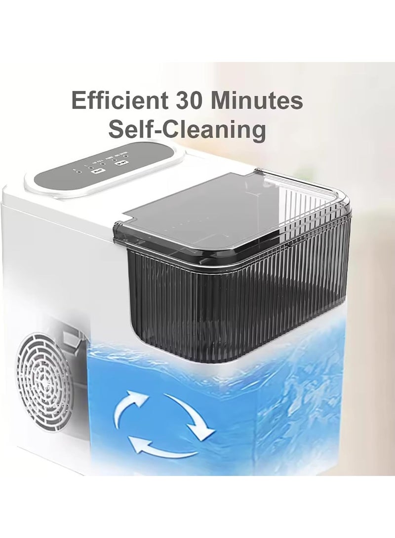 SUKILO Countertop Ice Maker – 12kg/24H Portable Ice Machine with One-Click Operation & Self-Cleaning, Removable Ice Basket – Compact Ice Maker for Home, Kitchen, Office, Bar, and Parties - Image 4