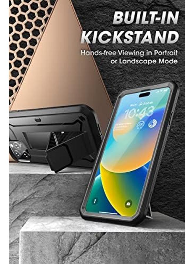 SupCase Unicorn Beetle Pro Case For Iphone 14 Pro Max 6.7" Built In Tempered Glass Screen Protector Heavy Duty Rugged Case With Kickstand And Belt Clip Black - Image 4