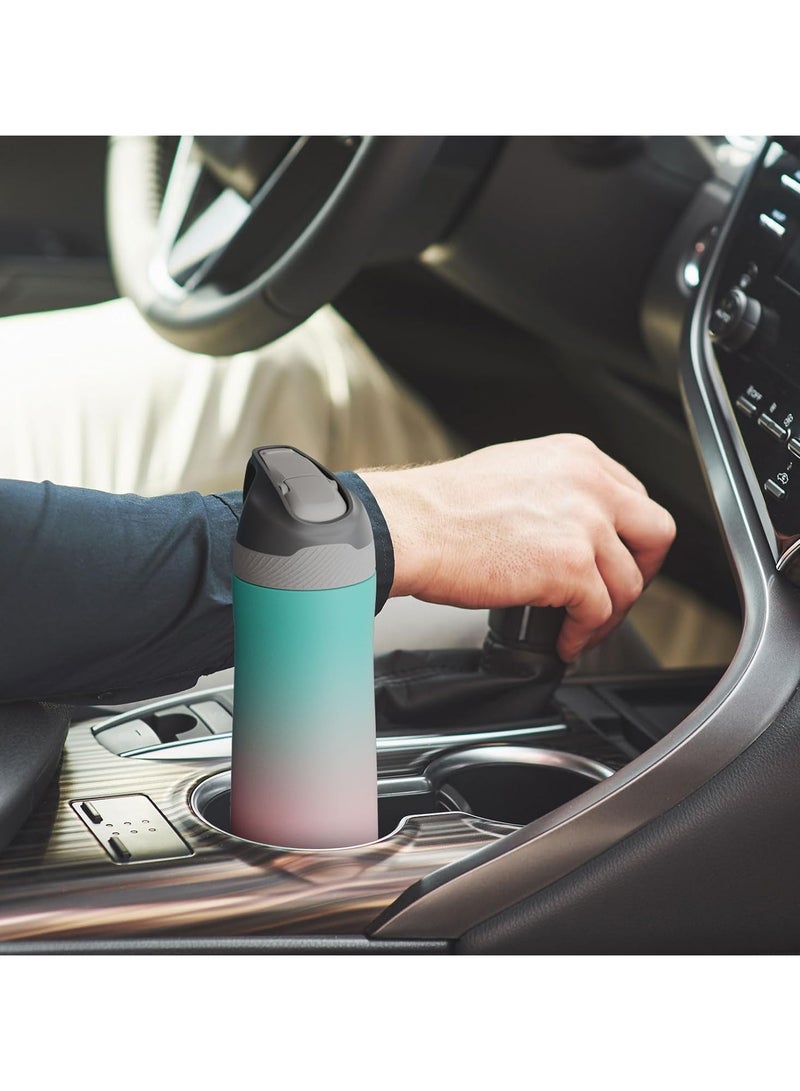 FjBottle Insulated Stainless Steel Water Bottles With Straw Lid 20Oz,Double Wall Vacuum Sports Thermos Kids Bottle Leak Proof Bpa Free Keeps Hot And Cold Drinks Flask For Travel Hiking Camping Yoga  - Image 4