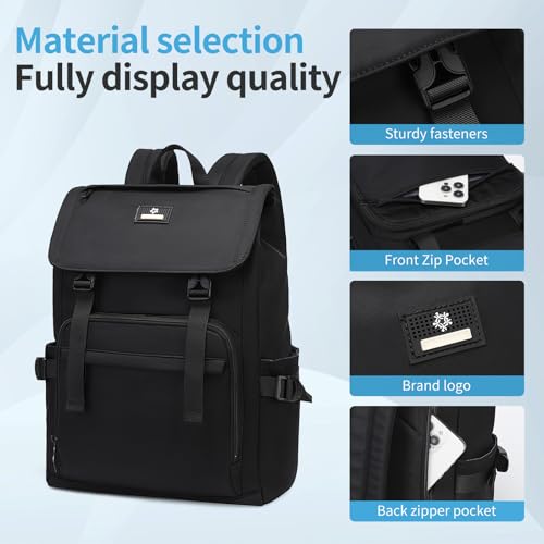 SUN EIGHT Lightweight Laptop Backpack for Women, 15.6 Inch Travel Backpack with Large Capacity, Stylish Bag with Multiple Pockets for Travel, Work, and Daily Use - Image 5