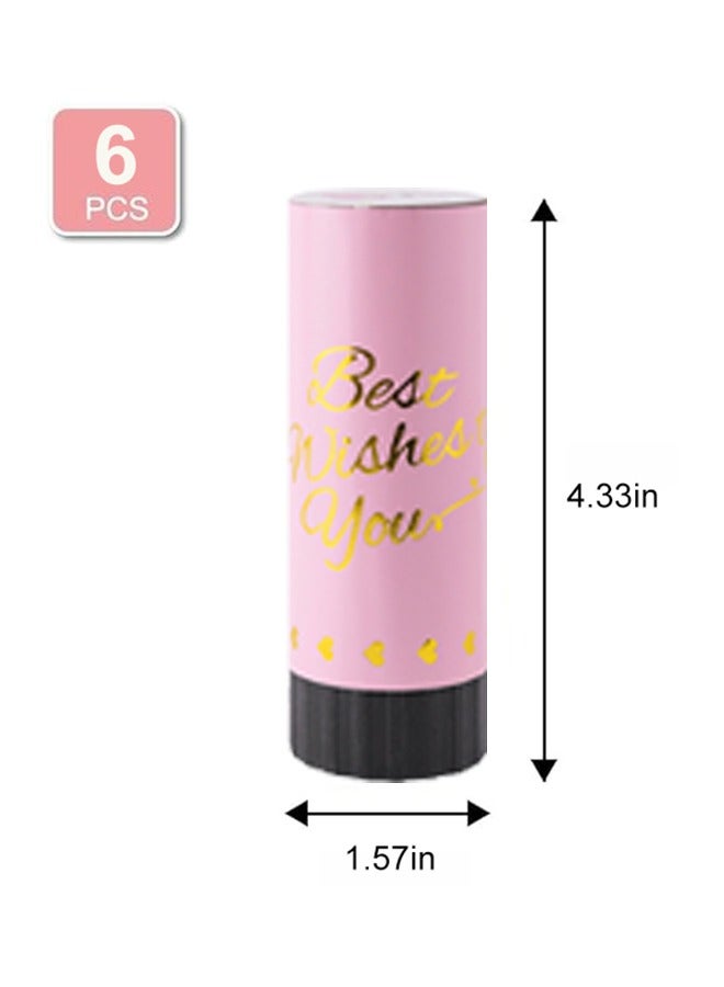 Ocean 6-Piece Mini Confetti Cannon, Party Popper Confetti Shooters Confetti Birthday Confetti 4.33 X 1.57 Inches-Wedding, New Year Kids Birthday Party Supplies (Pink) - Image 2