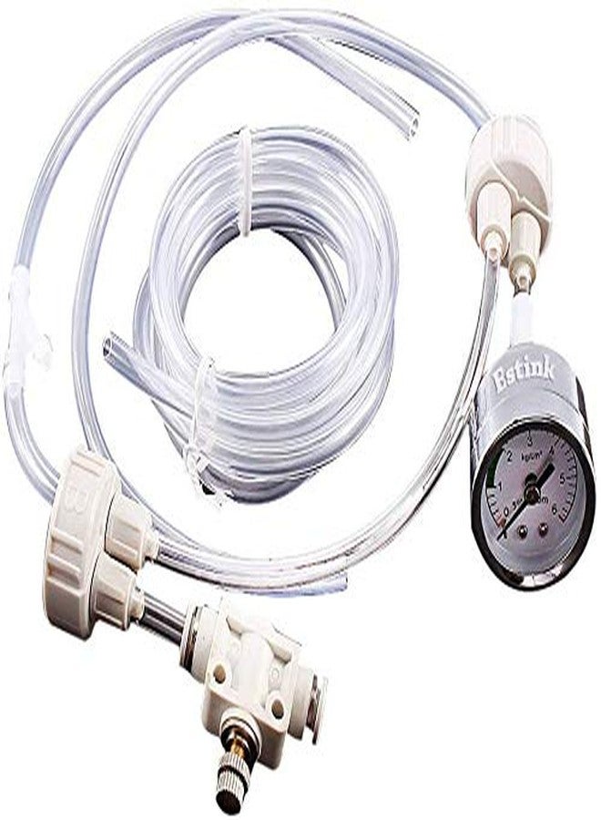 إستنك طقم نظام توليد ثاني أكسيد الكربون المنزلي، أبيض، طقم نظام نباتات أحواض السمك الاحترافي، نظام ثاني أكسيد الكربون لأحواض السمك المزروعة، طقم أنبوب وصمام وزجاجة قياس احترافية لطحالب أحواض السمك - Image 5