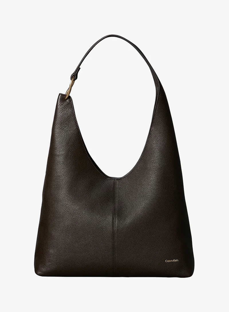 Leather Asymmetric Slouch Bag