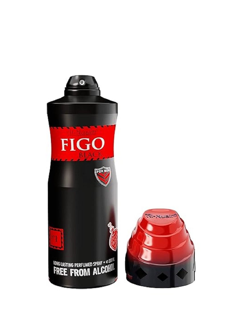 Al Nuaim Al-Nuaim Figo Black Alcohol Free Deodorant for Men & Women - Pack of 2 (200ml Each) | Long Lasting Body Spray - Image 4