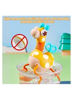 Y&D Baby Sensory Toys, Montessori Food Grade Silicone Pull String Activity Toy, Giraffe Toy with Twisting Clockwork & Neck Pop Tube for Fine Motor Skills, Travel Toys Babies, Infants Toddlers 18M+  - Image 3