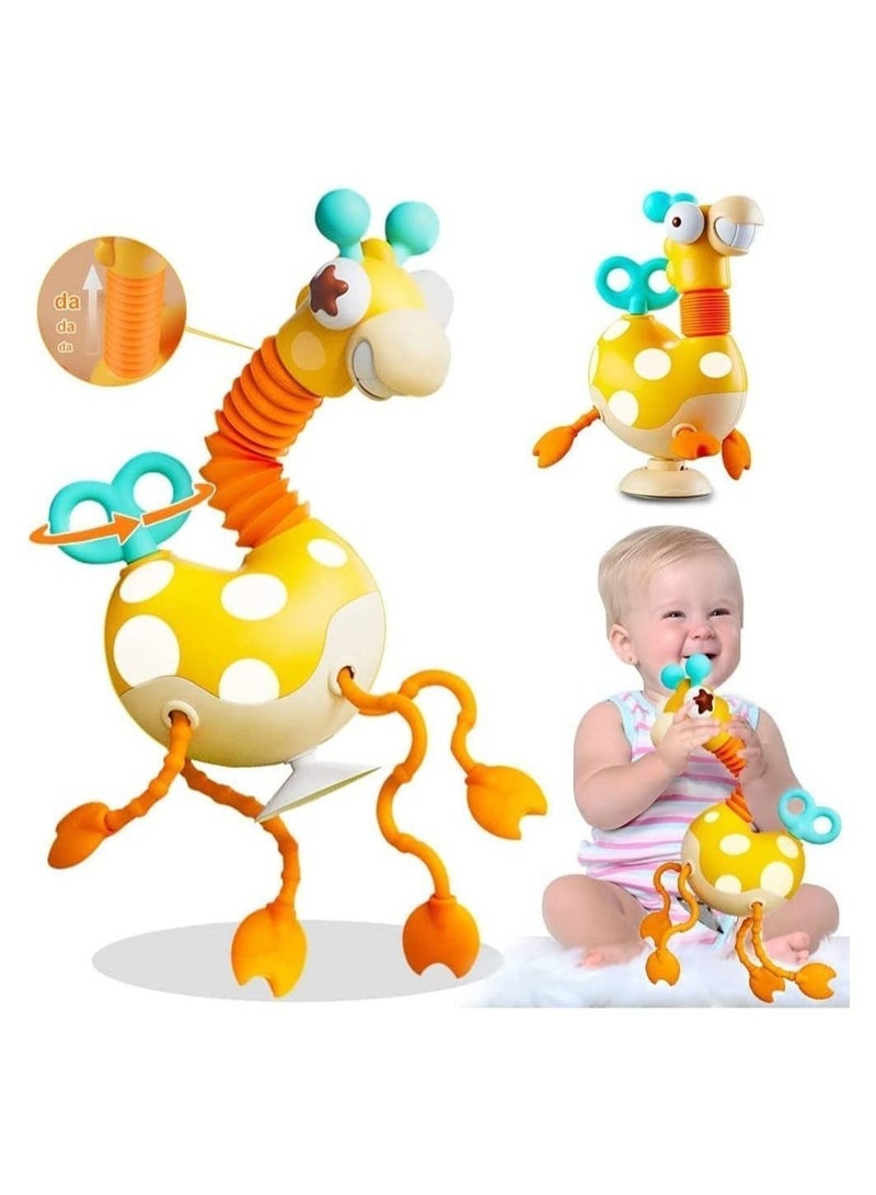 Y&D Baby Sensory Toys, Montessori Food Grade Silicone Pull String Activity Toy, Giraffe Toy with Twisting Clockwork & Neck Pop Tube for Fine Motor Skills, Travel Toys Babies, Infants Toddlers 18M+  - Image 2