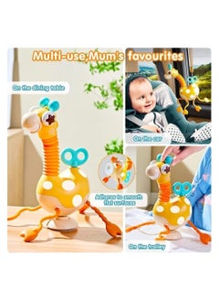 Y&D Baby Sensory Toys, Montessori Food Grade Silicone Pull String Activity Toy, Giraffe Toy with Twisting Clockwork & Neck Pop Tube for Fine Motor Skills, Travel Toys Babies, Infants Toddlers 18M+  - Image 1
