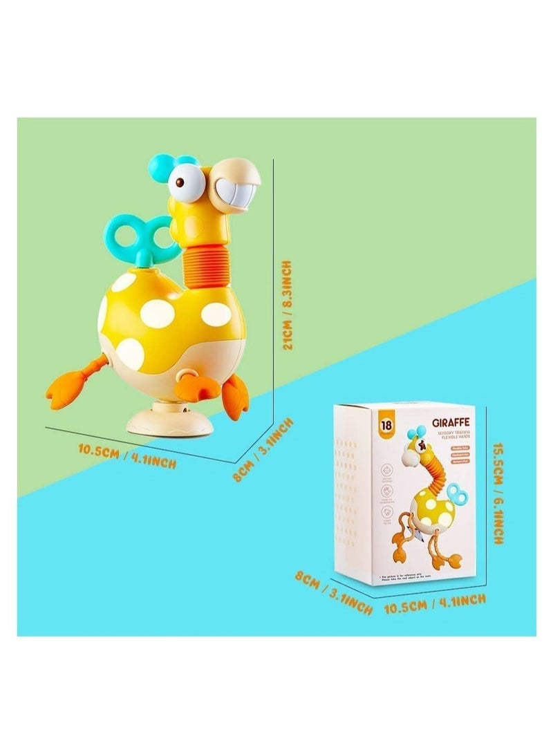 Y&D Baby Sensory Toys, Montessori Food Grade Silicone Pull String Activity Toy, Giraffe Toy with Twisting Clockwork & Neck Pop Tube for Fine Motor Skills, Travel Toys Babies, Infants Toddlers 18M+  - Image 4