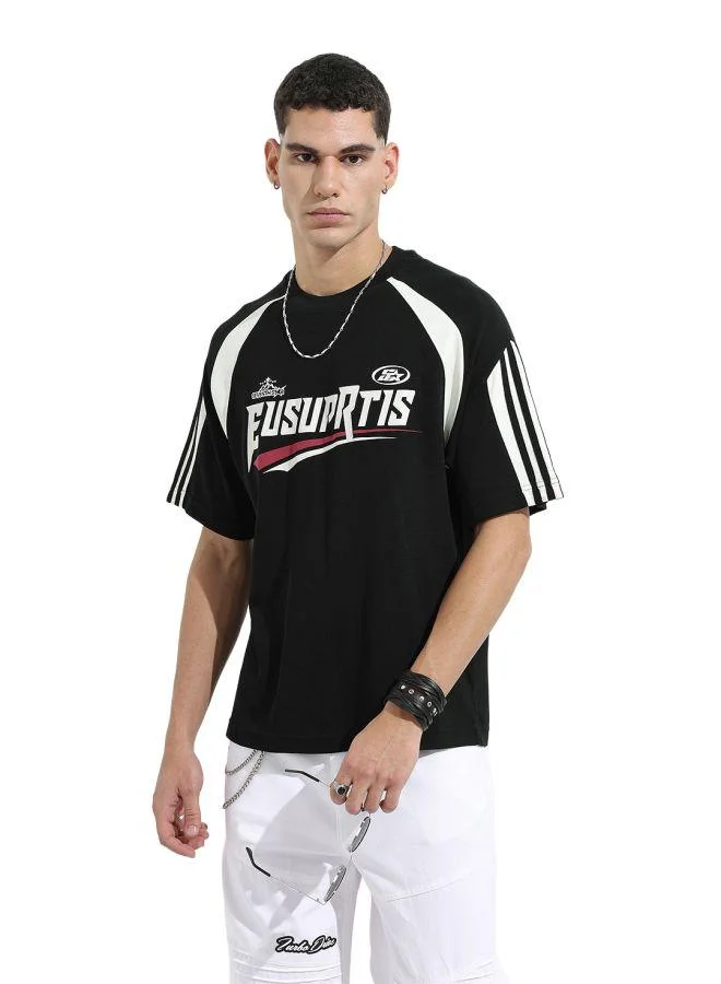 The Indian Garage Co Men Relaxed Fit Graphic Printed Crew Neck Half Sleeves T-Shirt