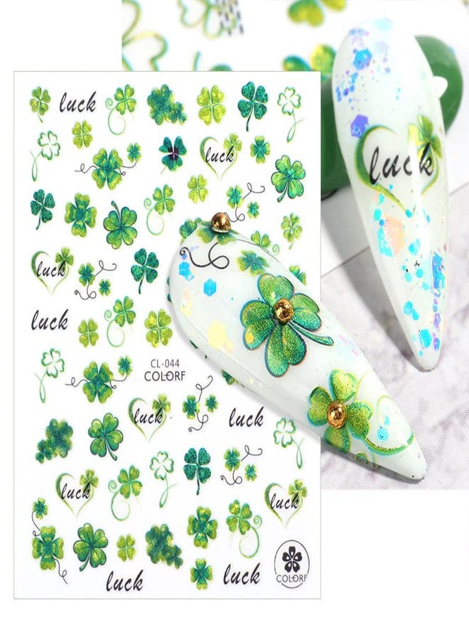 ZEYER St. Patrick's Day Nail Art Stickers Green Lucky Clover St. Patrick's Day Nail Decals Clover Design 3D Self Adhesive Green Nail Stickers for Women Girls DIY Nail Decoration 6 Sheets - Image 3