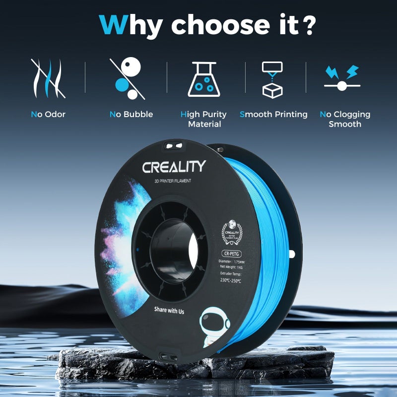 Creality PETG 3D Printing Filament 1.75mm Blue High Toughness 1kg For FDM Printers - Image 5