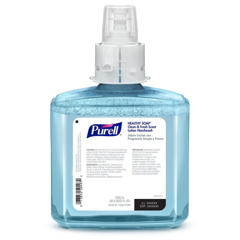 PURELL Brand HEALTHY SOAP Lotion Handwash, Clean & Fresh Scent, 1200 mL Refill for PURELL ES6 Automatic Soap Dispenser (Pack of 2) - 6495-02 - Manufactured by GOJO, Inc. - Image 2