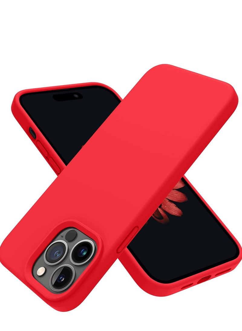 ELTRAZONE Designed for iPhone 14 Pro Max Case, Silicone Shockproof Slim Thin Phone Case for iPhone 14 Pro Max 6.7 inch (Red) - Image 1