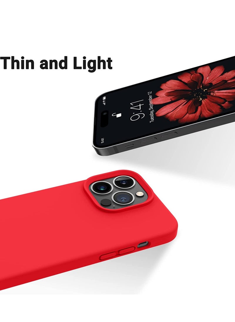 ELTRAZONE Designed for iPhone 14 Pro Max Case, Silicone Shockproof Slim Thin Phone Case for iPhone 14 Pro Max 6.7 inch (Red) - Image 4