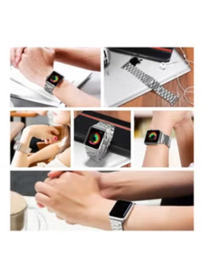 Stainless Steel Replacement Band For Watch Series 42/44/45MM Silver - Image 3