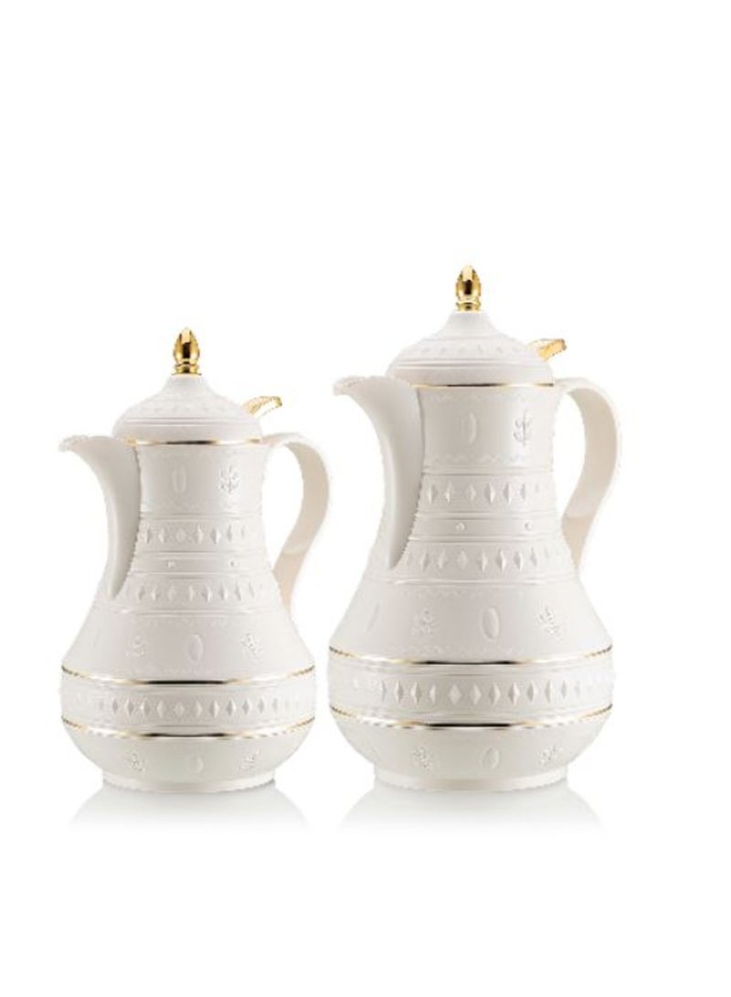 Rose A Two-Piece Tea And Coffee Thermos Set With A Snap Lid, 1 Liter Size - Image 1