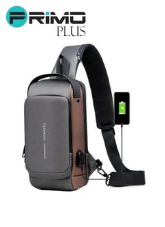 PRIMO PLUS Gray Trendy Multifunction Belt Bag Hands-Free Mini Storage Pack for Men  - Image 1