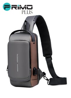 PRIMO PLUS Gray Trendy Multifunction Belt Bag Hands-Free Mini Storage Pack for Men  - Image 2