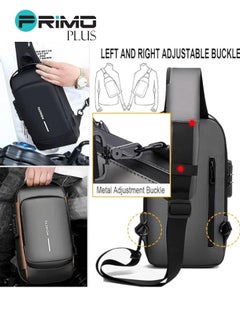 PRIMO PLUS Gray Trendy Multifunction Belt Bag Hands-Free Mini Storage Pack for Men  - Image 3