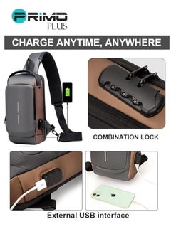 PRIMO PLUS Gray Trendy Multifunction Belt Bag Hands-Free Mini Storage Pack for Men  - Image 5