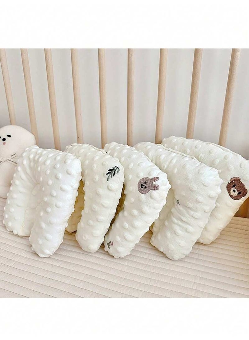 Baby Head Shaping Pillow 25 × 20 cm – Soft Newborn Support Cushion with Rabbit Embroidery, Anti-Flat Head Design, Breathable Comfortable Pillow for Infants and Toddlers Sleeping Support - Image 3