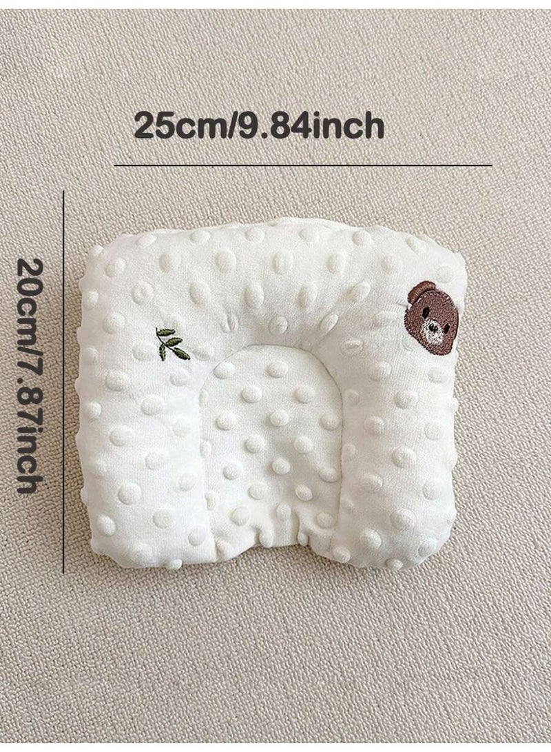 Baby Head Shaping Pillow 25 × 20 cm – Soft Newborn Support Cushion with Rabbit Embroidery, Anti-Flat Head Design, Breathable Comfortable Pillow for Infants and Toddlers Sleeping Support - Image 2