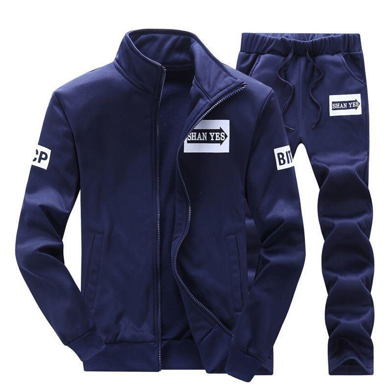 Long-Sleeved Sports Suit Men'S Coat Plus Size Casual Trousers Suit Winter Sweater Men'S Sportswear Suit - Image 1