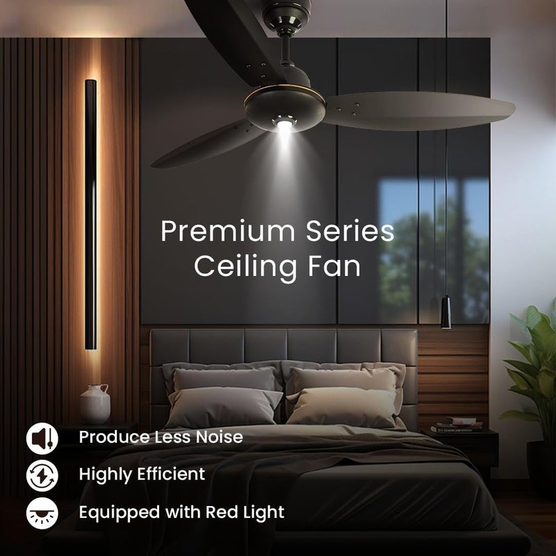 Activa Gracia 1200 MM (28 Watts) BLDC Motor Fan With LED Light |Remote| 3 Blade Energy Saving Ceiling Fan With 3 Year Warranty (Coffee Brown) - Image 3