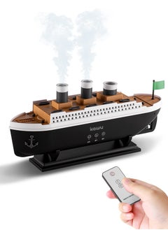 Kawu Steamship Shaped Humidifiers for Bedroom 250ml Ultrasonic Essential Oil Diffuser for Room Home Office, Jellyfish-shaped Fog, 7 Lighting Modes, Remote Control, Auto Shut-Off, 4/8H Timer 28dB Quiet  - Image 1