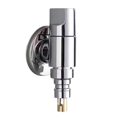 Kamal Washing Machine Tap - Flute | Chrome Finish Brass Faucet with Auto Water Stop | T-Shaped Valve Brass Faucets | Single Handle Tap | Dual Connector Type G1/2'' & 3/4'' | Space Saving Design - Image 1