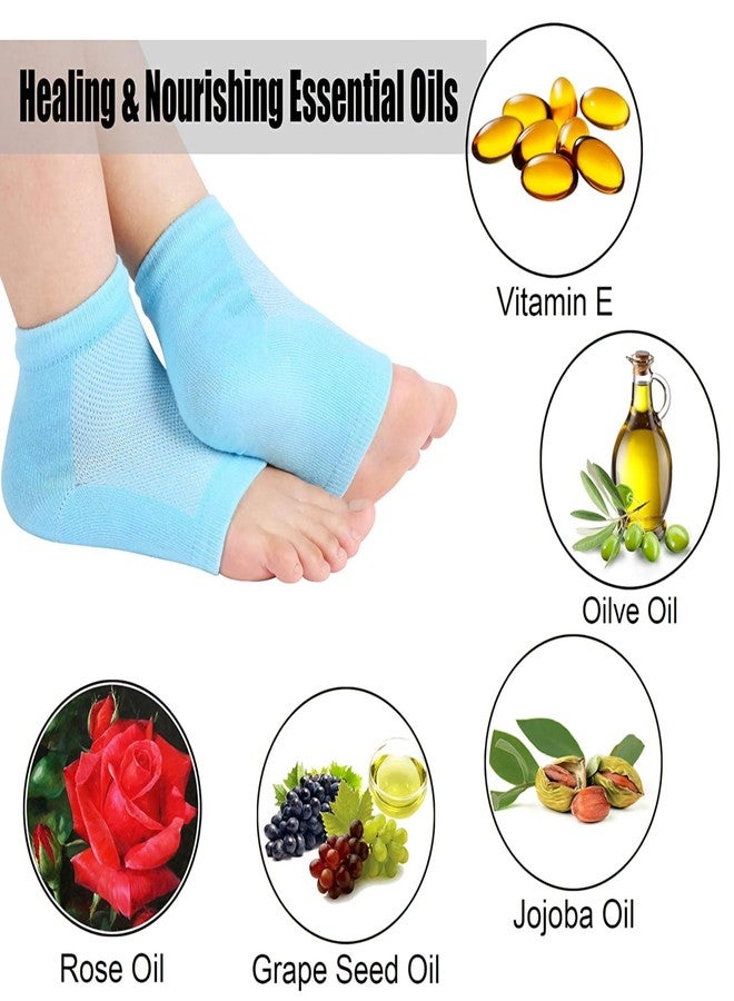 INKIES Moisturizing Gel Heel Socks Dry Cracked Heel Repair Pain Relief, Cushion Support, Heel Pain Relief Cotton Half Heel Socks Silicone Gel Heel Socks Foot Protector anti crack heel socks Heel Protector Socks Silicon Toe Free Heel Pain Relief Socks For Women and Man 263 ln - Image 3