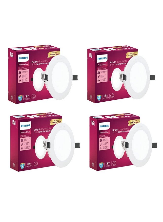 PHILIPS 10W Round AP Plus UltraGlow LED DL Recessed LED Panel Ceiling Light (Pack of 4, Cool Day White) - Image 1
