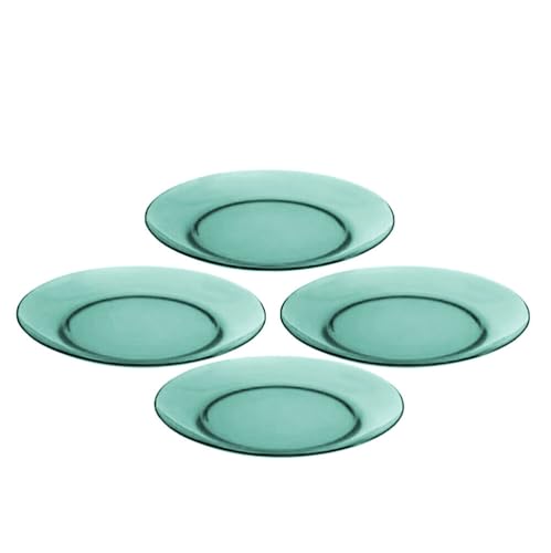 STP GOODS Glass Plates Set of 4 – Borosilicate Salad & Dessert Plates, Transparent Glass Appetizer Plates, Microwave & Dishwasher Safe Tableware - Image 3