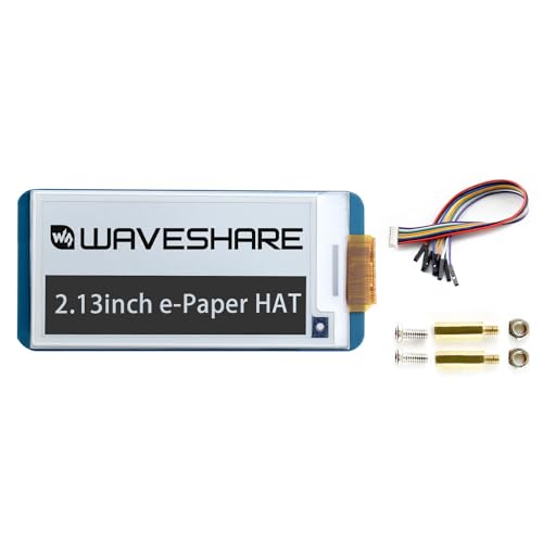 Waveshare 2.13inch E-Paper Display HAT Compatible with Raspberry Pi 5/4B/3B/Zero/Zero W/Zero 2W/Pico/Pico W/Pico WH/Jetson Nano, 250x122 Resolution Black/White Dual-Color - Image 1