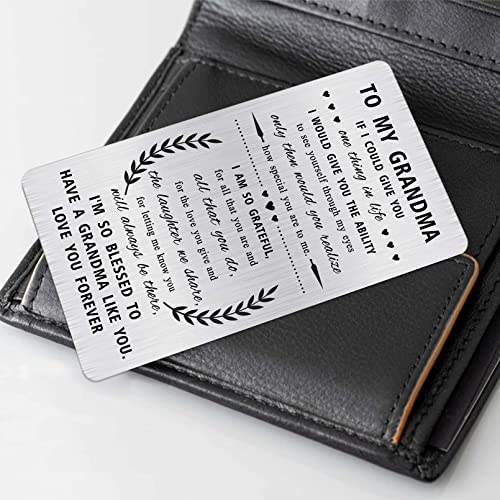 Alotozo Grandma Gifts from Grandchild - To My Grandma Stainless Steel Wallet Card - Sentimental Grandmother Keepsake, Mother’s Day Birthday Gift - Image 4