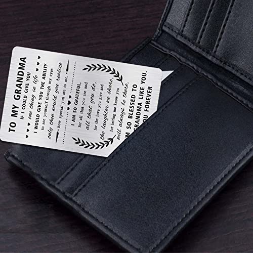 Alotozo Grandma Gifts from Grandchild - To My Grandma Stainless Steel Wallet Card - Sentimental Grandmother Keepsake, Mother’s Day Birthday Gift - Image 5