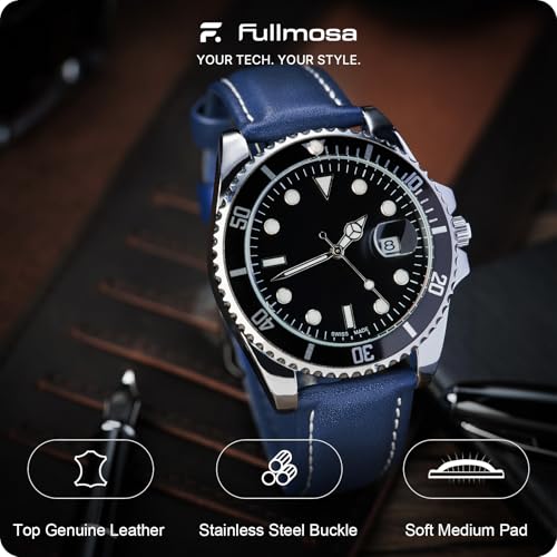 Fullmosa Watch Band, Quick Release Leather Watch Strap Compatible with Samsung Galaxy Garmin for Men Women, Replacement Bands Width 12mm 14mm 16mm 18mm 19mm 20mm 21mm 22mm 24mm - Image 2