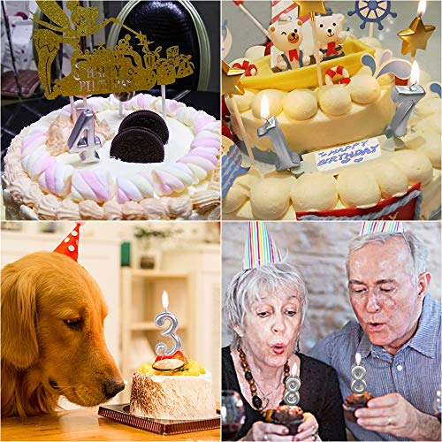 XNOVA Birthday Candles Ten Years Silvery Happy Birthday Number 0 Candle for Cake Topper Decoration for Party Kids Adults Numeral 10 100 20 30 70 40 60 80 90 50 - Image 5