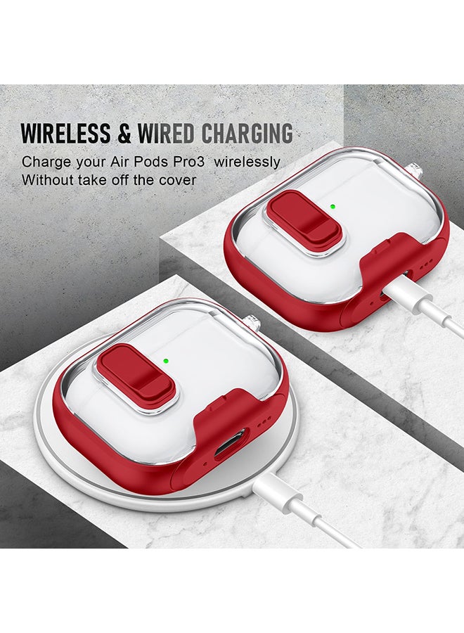 O Ozone Case for AirPods Pro 3 Case with Phone Stand &Cleaner Kit Protective Cover| TPU + PC Hybrid Shockproof Cover | Anti-Scratch | Wireless Charging  -Red - Image 4