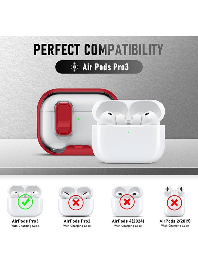 O Ozone Case for AirPods Pro 3 Case with Phone Stand &Cleaner Kit Protective Cover| TPU + PC Hybrid Shockproof Cover | Anti-Scratch | Wireless Charging  -Red - Image 2
