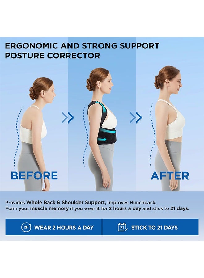 Generic Back Brace Posture Corrector for Women and Men, Shoulder Straightener, Adjustable Full Back Support, Upper and Lower Back Pain Relief, Hunchback, Thoracic, Spine Trainer  - Image 4